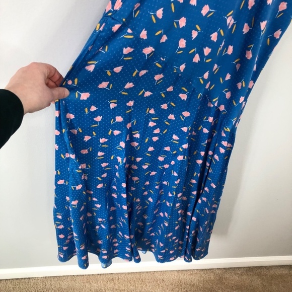 Saylor Jen Blue Floral Polka Dot Maxi Dress XS - Picture 14 of 15